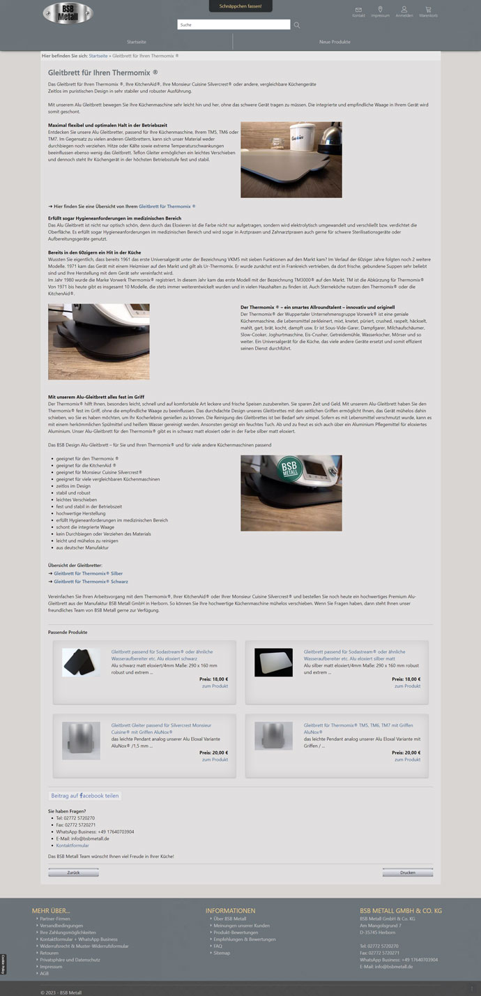 Referenzbild Online Shop