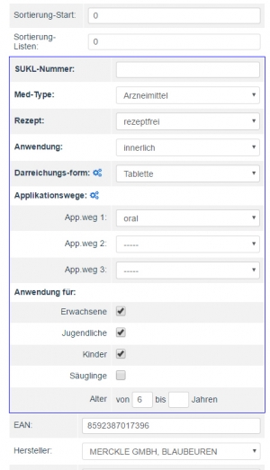 Eigens für die Apotheke neue individuelle Eingabefelder programmiert